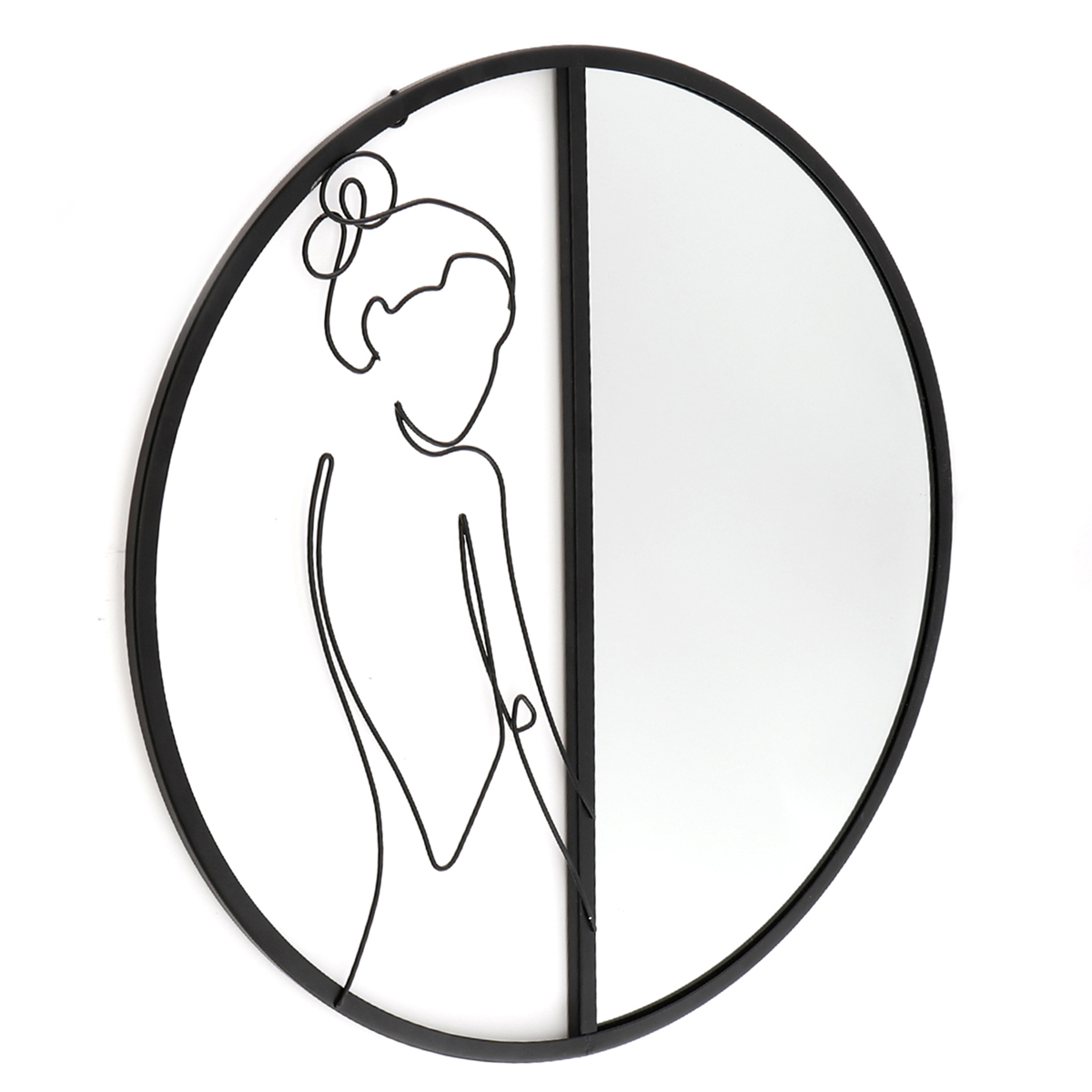 Miroir créateur \'Arty\' noir - 40 cm (silhouette femme) - [A3707]