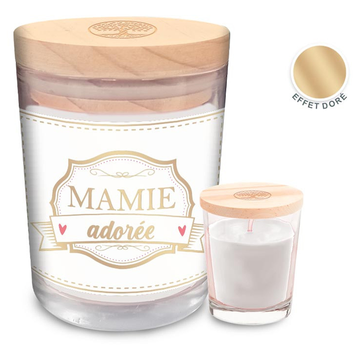 Bougie parfumée \'Mamie Adorée\' - 92x70 mm - [A3781]