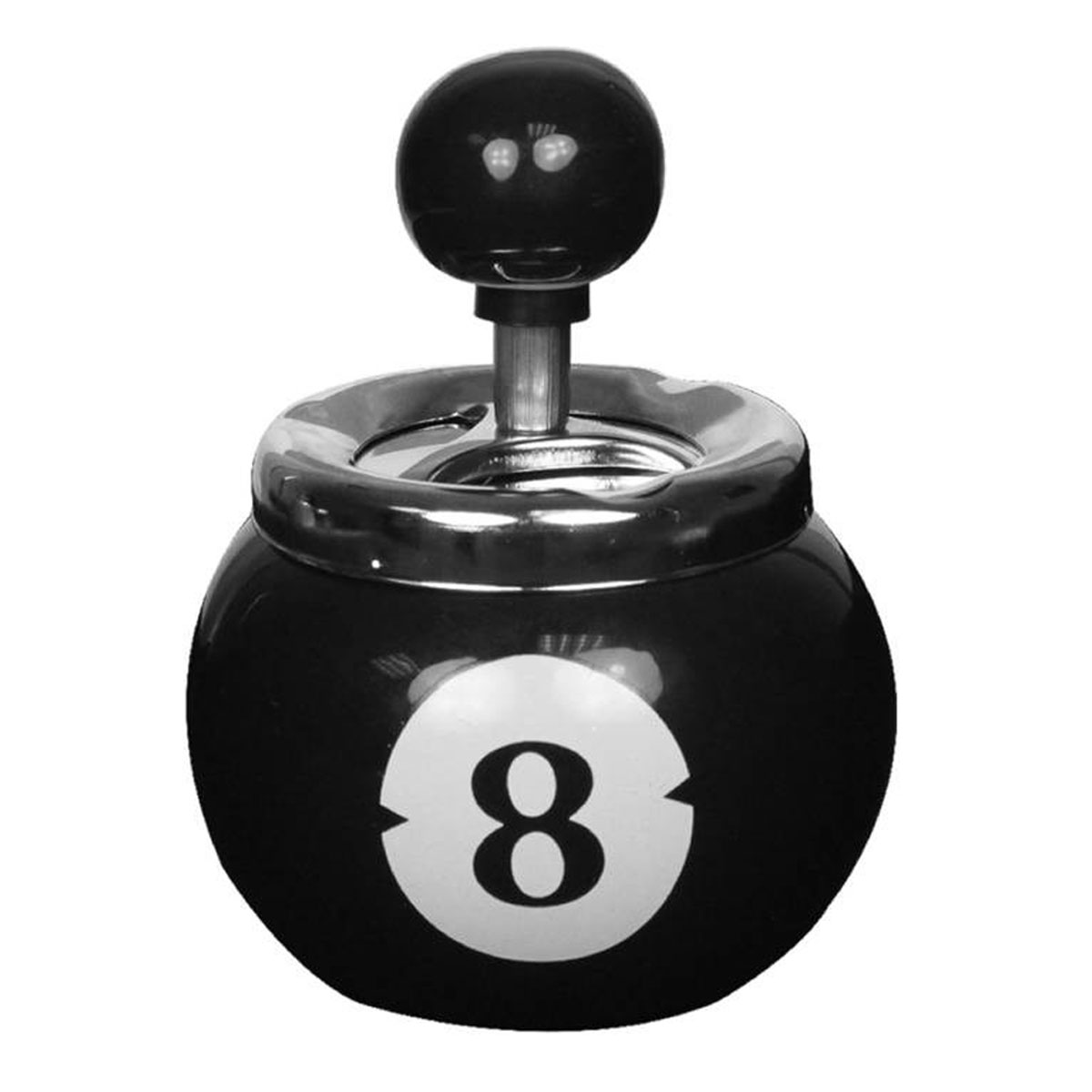 Cendrier toupie céramique 'Boule Magique Numéro 8' magic 8 ball - 13x10 cm  - [A3879]