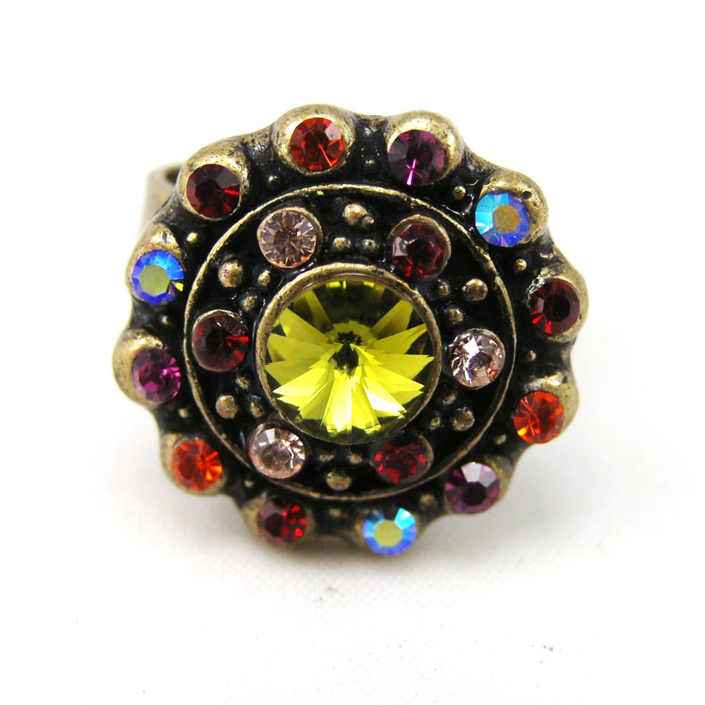 Bague Créateur \'Kitch Plaisir\' Vert / Rose  - [A7361]
