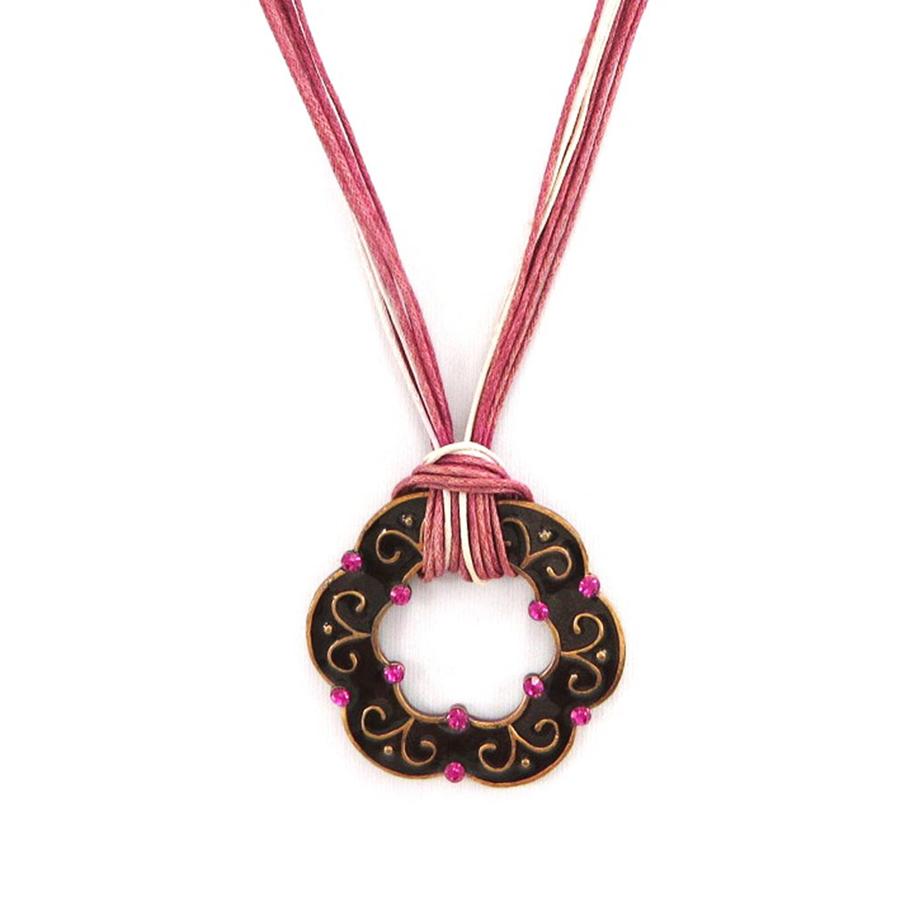 Collier \'Ombre Florale\' Rose  - [A8384]