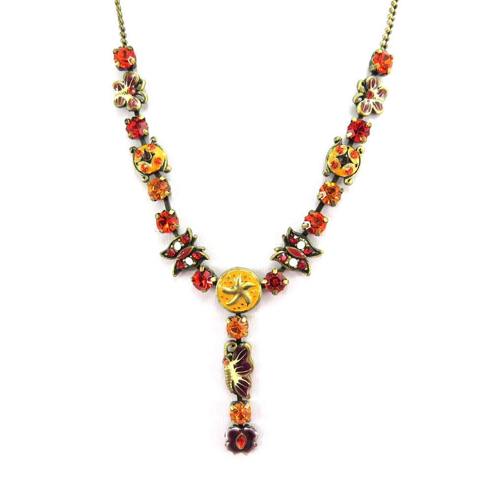 Collier Créateur \'Charme Solaire\' Orange  - [A9101]