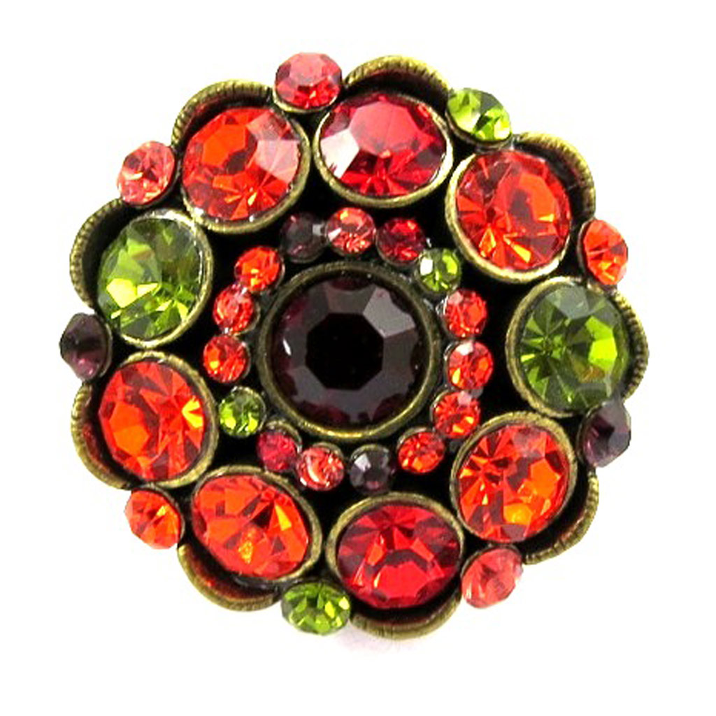 Bague Créateur \'Eclat des Etoiles\' Rouge / Vert  - [B1601]