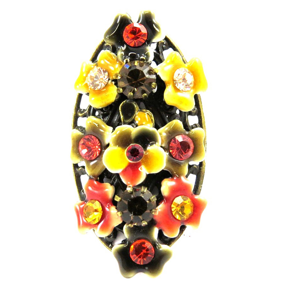 Bague Créateur \'Symphonie Florale\' Orange / Jaune  - [B1705]