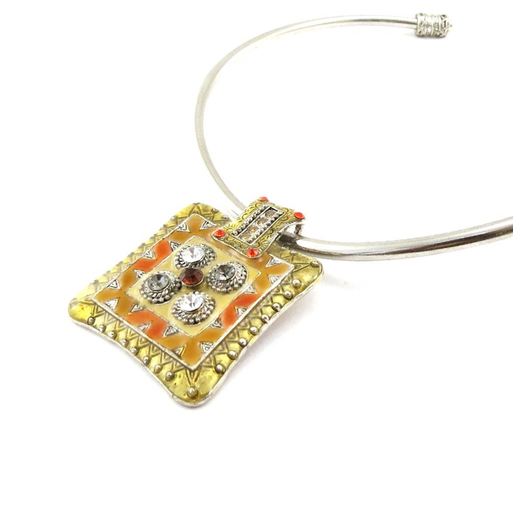Collier Créateur \'Khoomei\' Beige  - [B4066]
