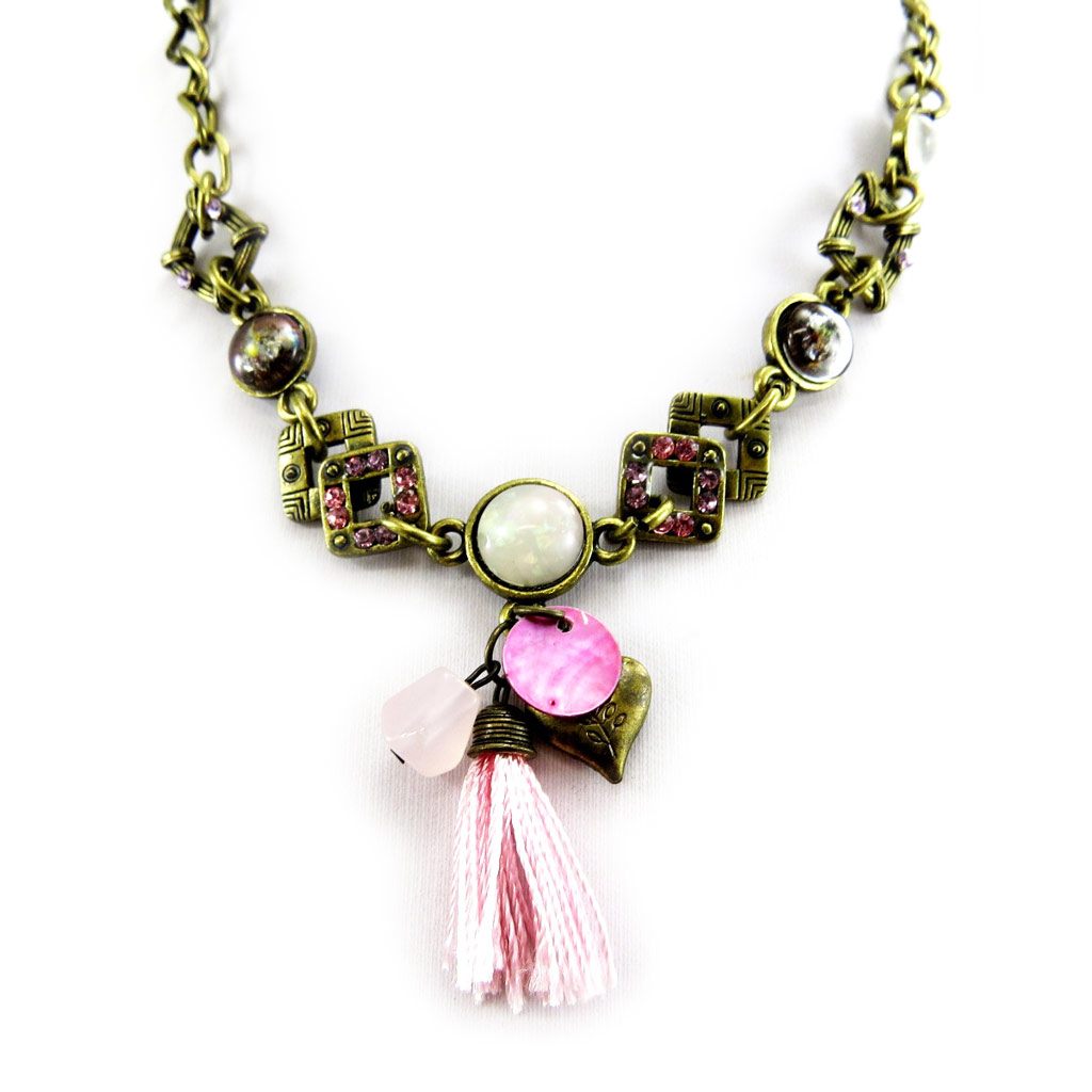 Collier Créateur \'Gengai\' Rose  - [B4168]
