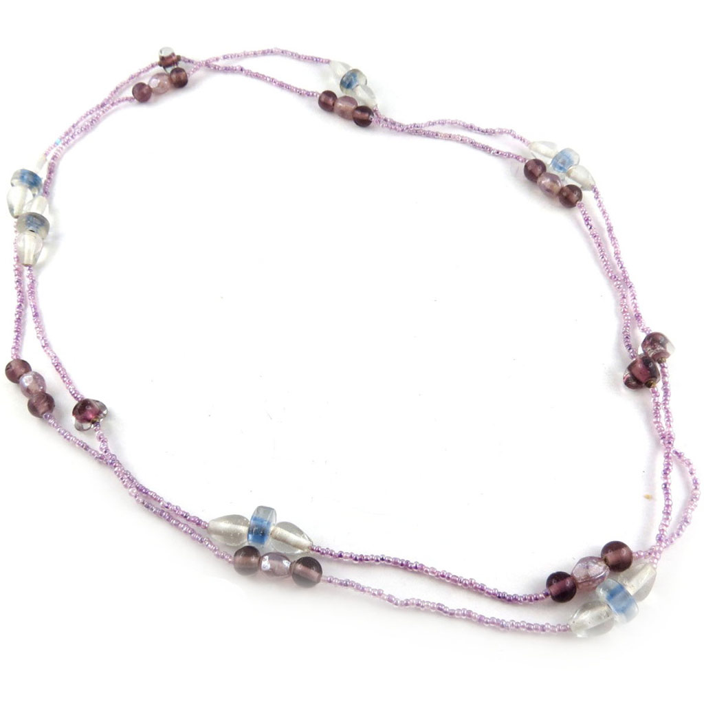 Sautoir \'Calcutta\' Mauve  - [B8138]