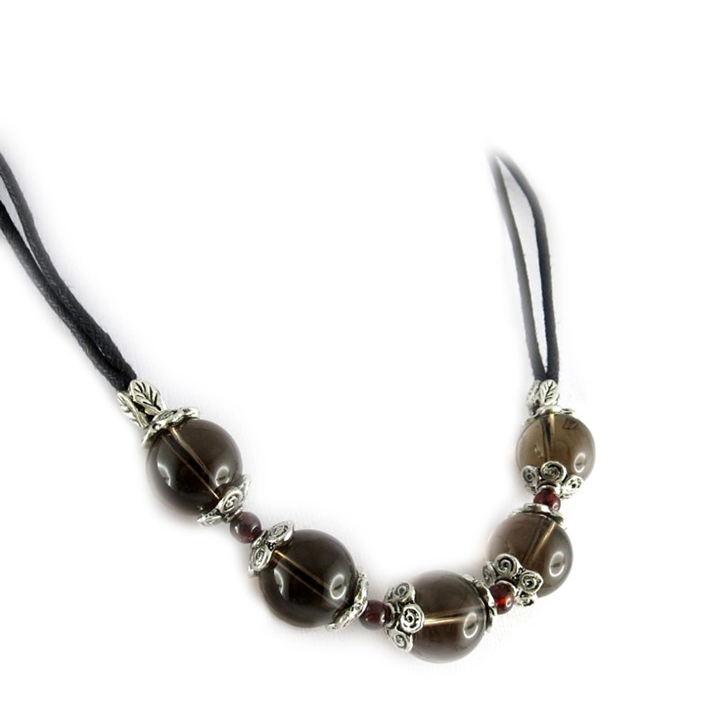 Collier \'Minéralia\' Quartz Fumé  - [B8918]