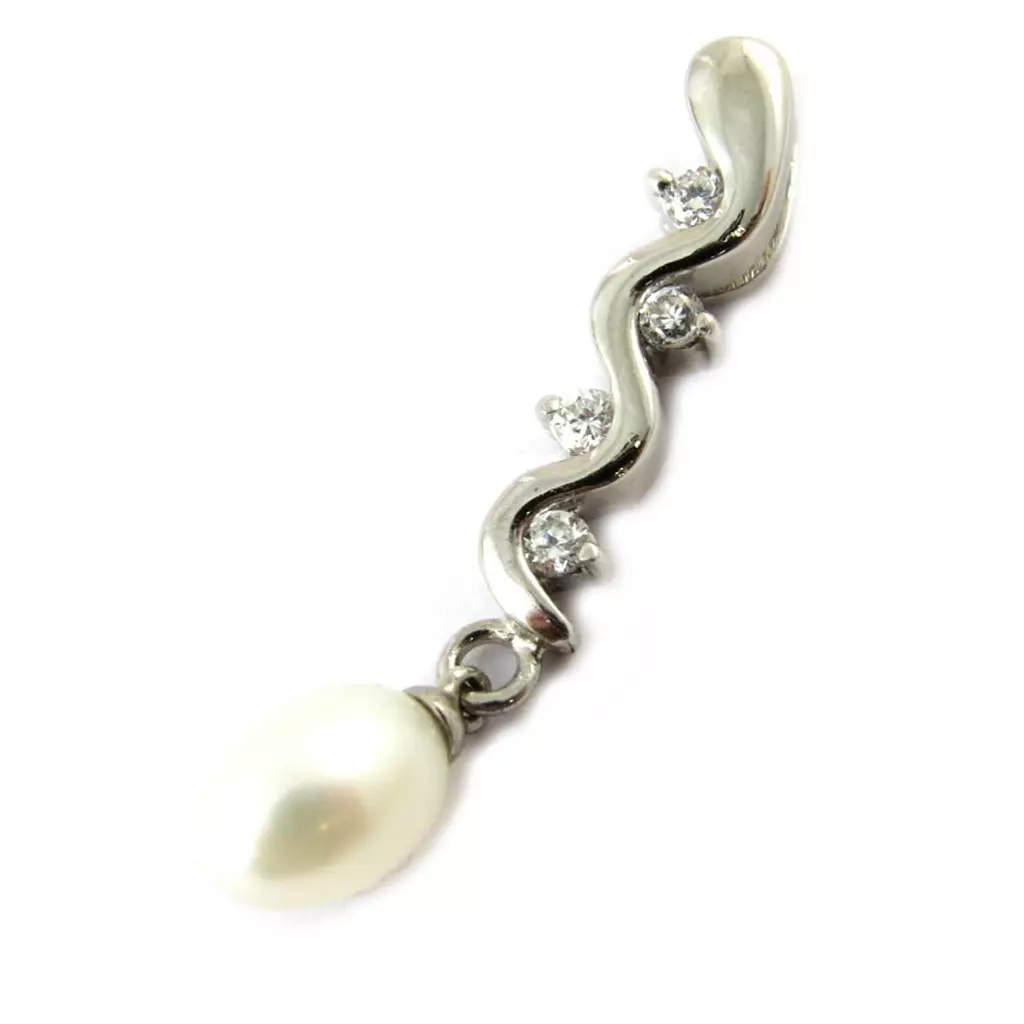les trésors de lily Pendentif Argent 'Pearl Beauty' Blanc [B9575]