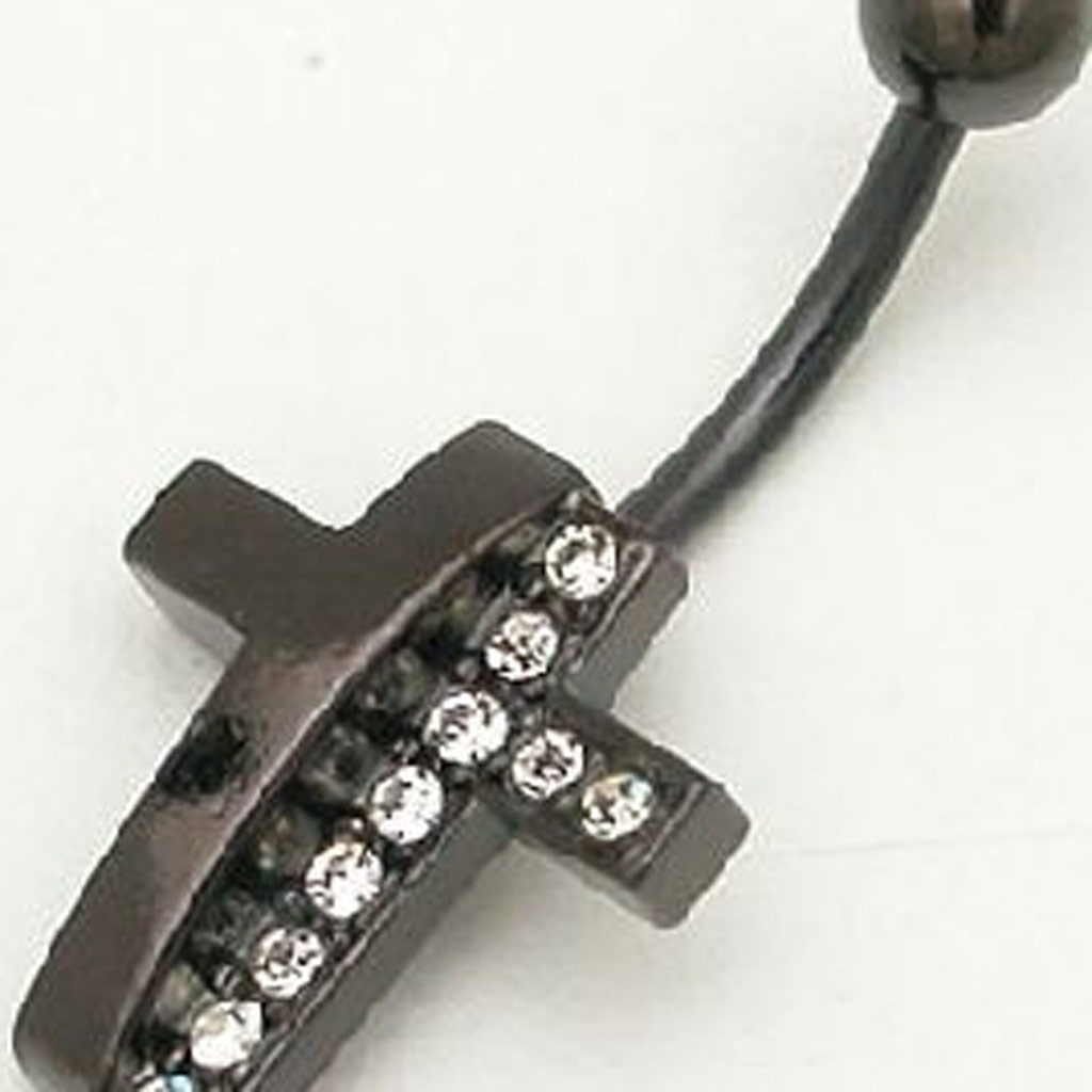Body Piercing \'Croix Gothique\' Blanc  - [C3556]