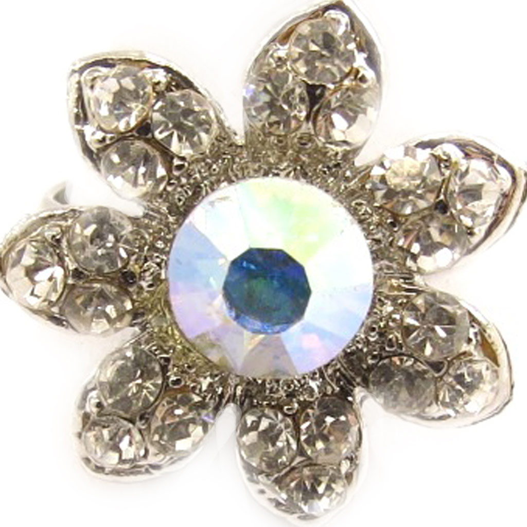 Bague Cristal \'Flora\' Blanc - [C4029]