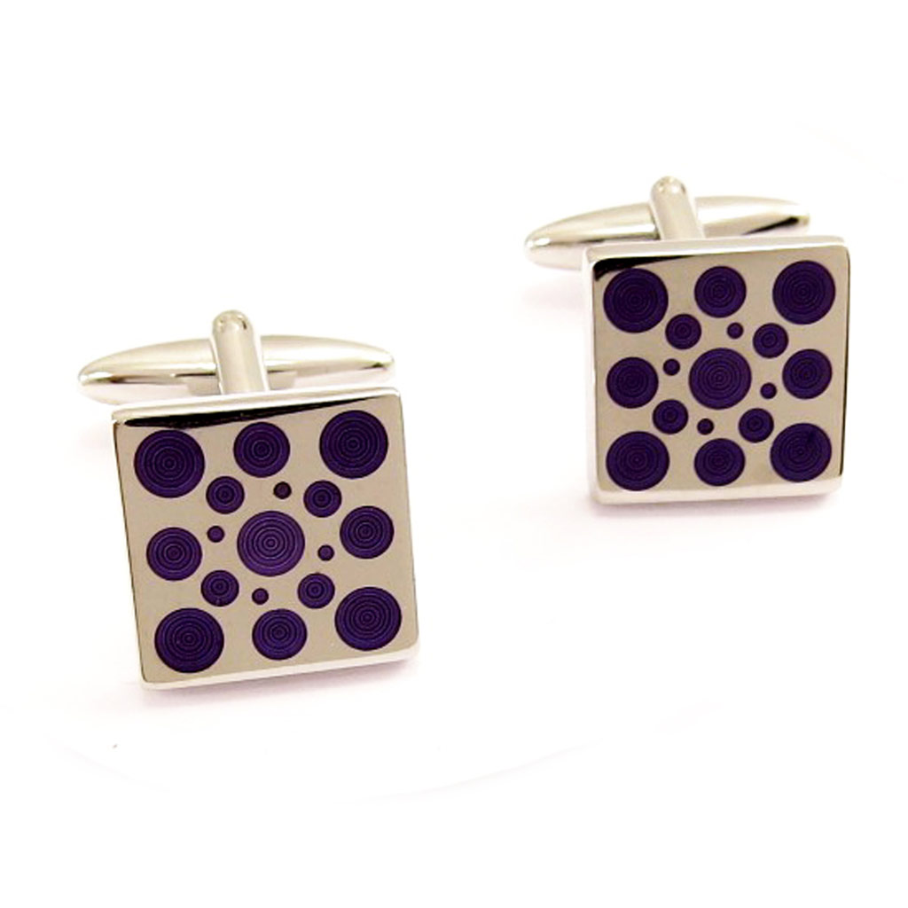 Boutons de Manchettes \'Bubbles\' Violet - [C5089]