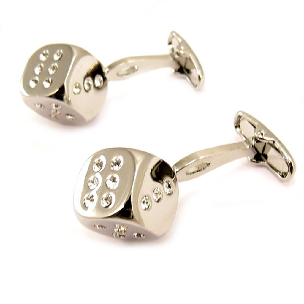 Boutons de Manchettes \'Les Hasards de la Vie\' Argenté - [C5206]