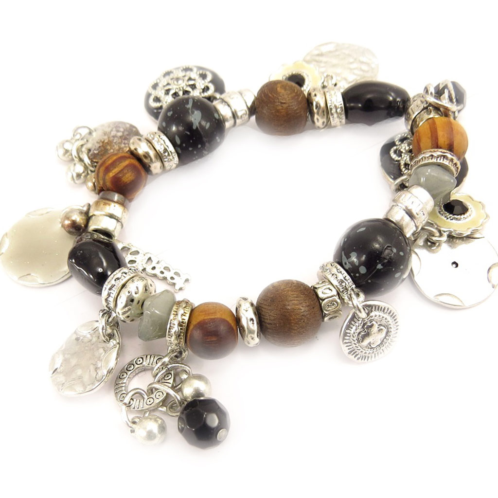 Bracelet Créateur \'Babouchka\' Noir Marron - [C5295]