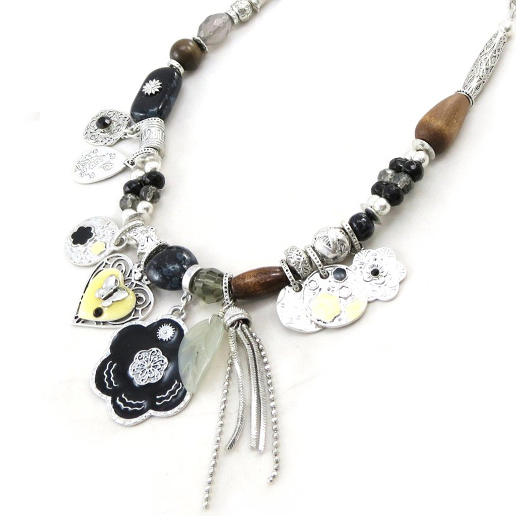 Collier Créateur \'Babouchka\' Noir - [C5323]