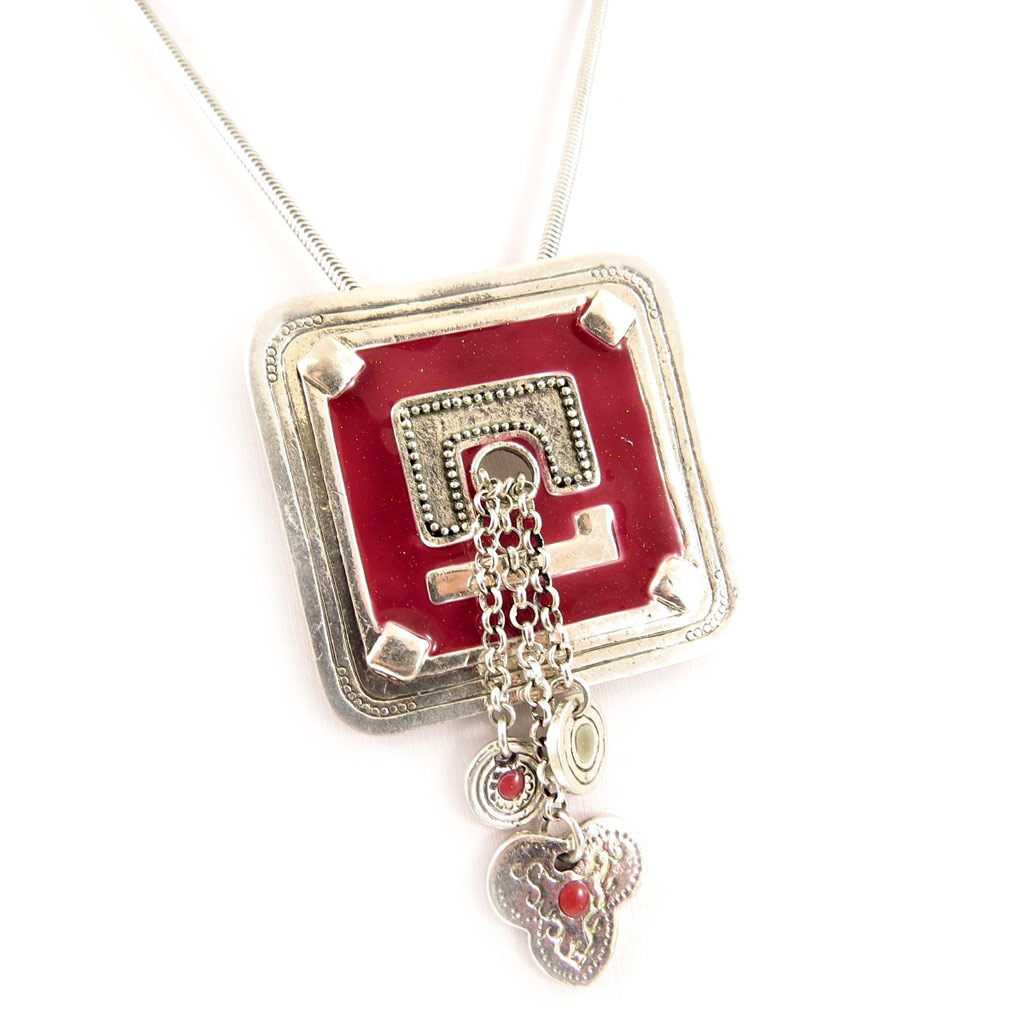 Collier Créateur \'Anamaya\' Rouge Cerise - [C5335]