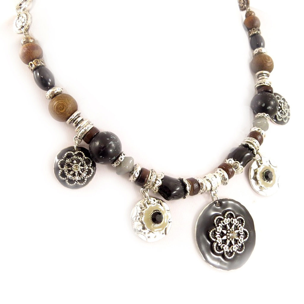 Collier Créateur \'Babouchka\' Noir - [C5350]