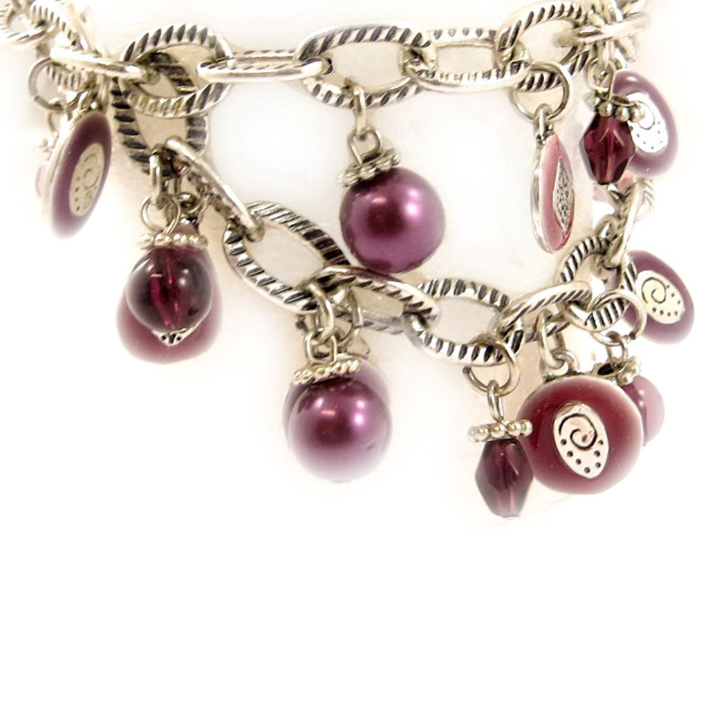 Bracelet Créateur \'Salomé\' Rose Violet - [C5393]