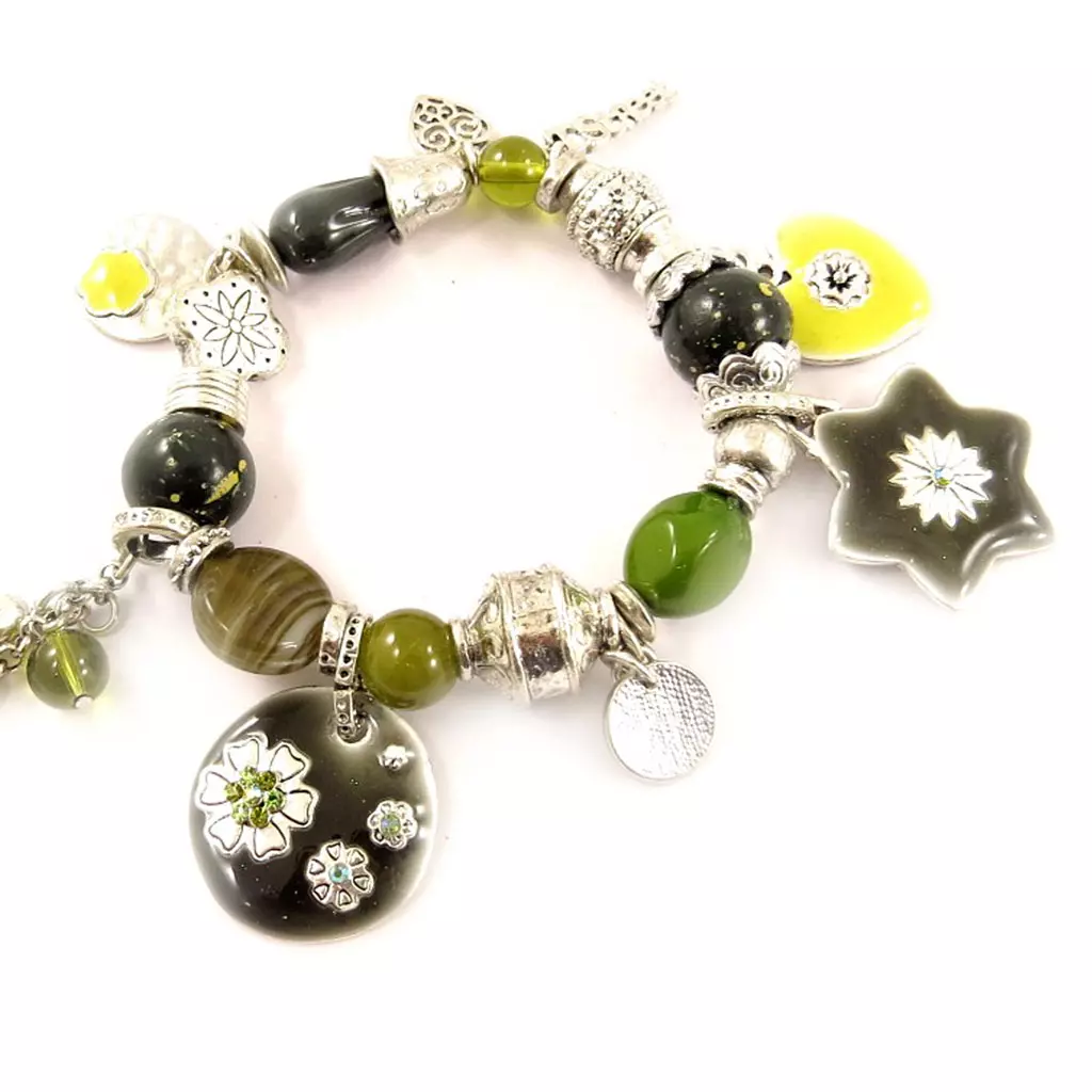 les trésors de lily Bracelet Créateur 'Jardin Japonais' Vert [C5447]