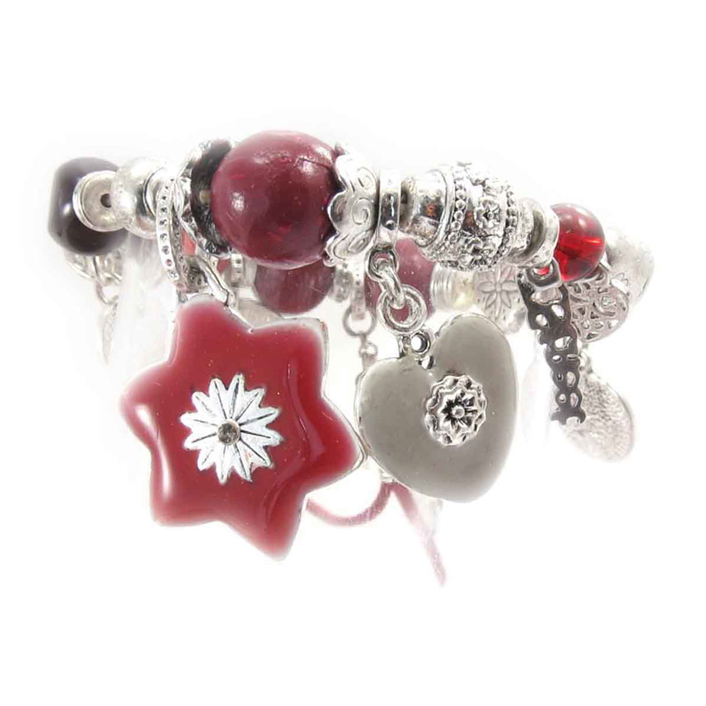 Bracelet Créateur \'Jardin Japonais\' Rouge Cerise - [C5448]