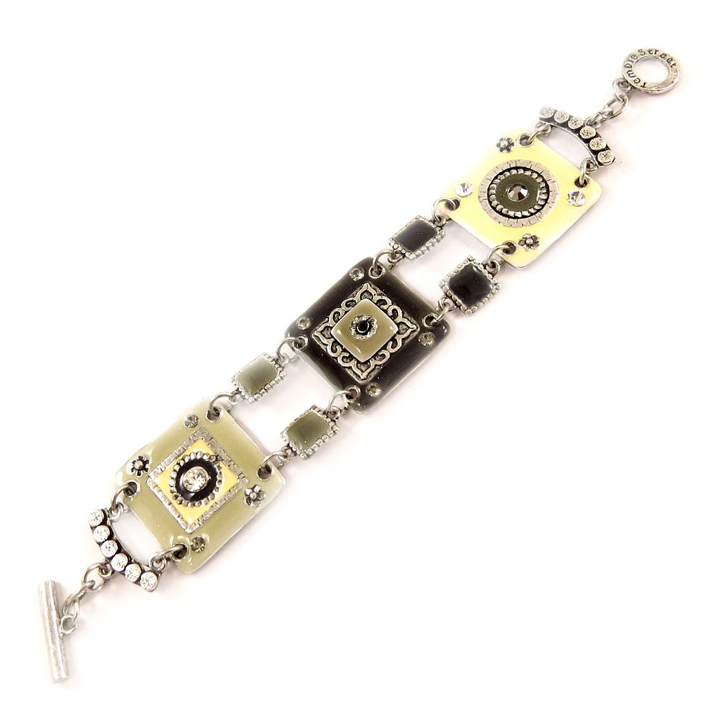 Bracelet Créateur \'Esmeralda\' Gris Ivoire - [C5454]