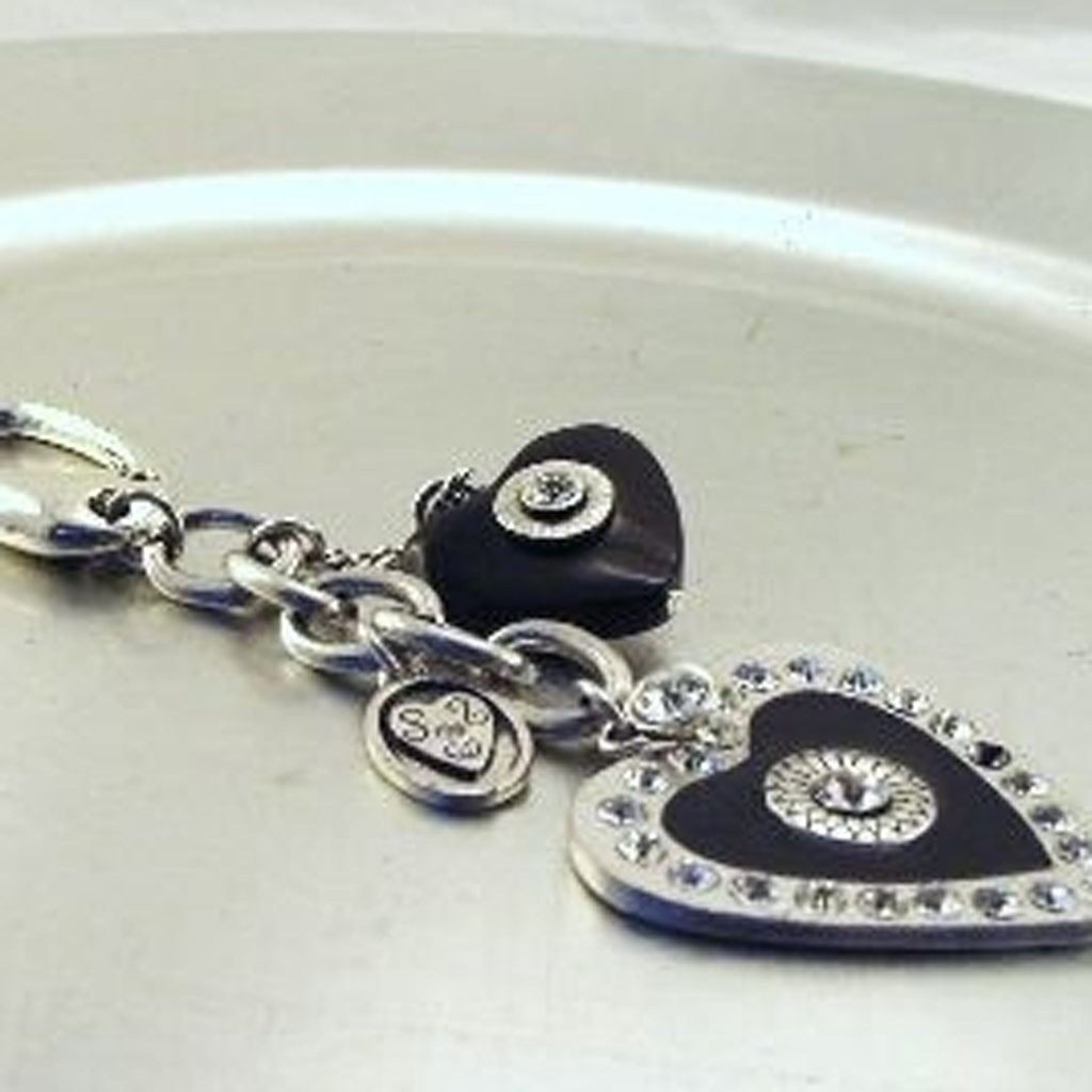 Porte-Clés Créateur \'Love Queen\' Noir Argenté - [C7659]