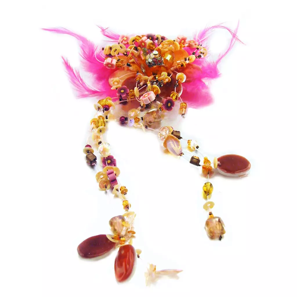 les trésors de lily Broche Créateur 'Les Romantiques' Fushia [C8156]