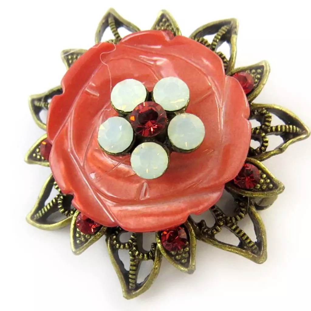les trésors de lily Broche Créateur 'Les Romantiques' Rouge [C8230]