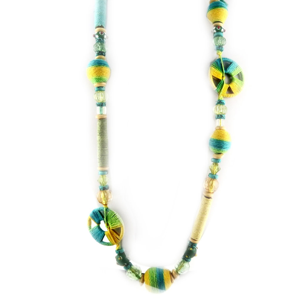 Sautoir Créateur \'Idée Créative\' Jaune / Bleu / Vert  - [D1046]