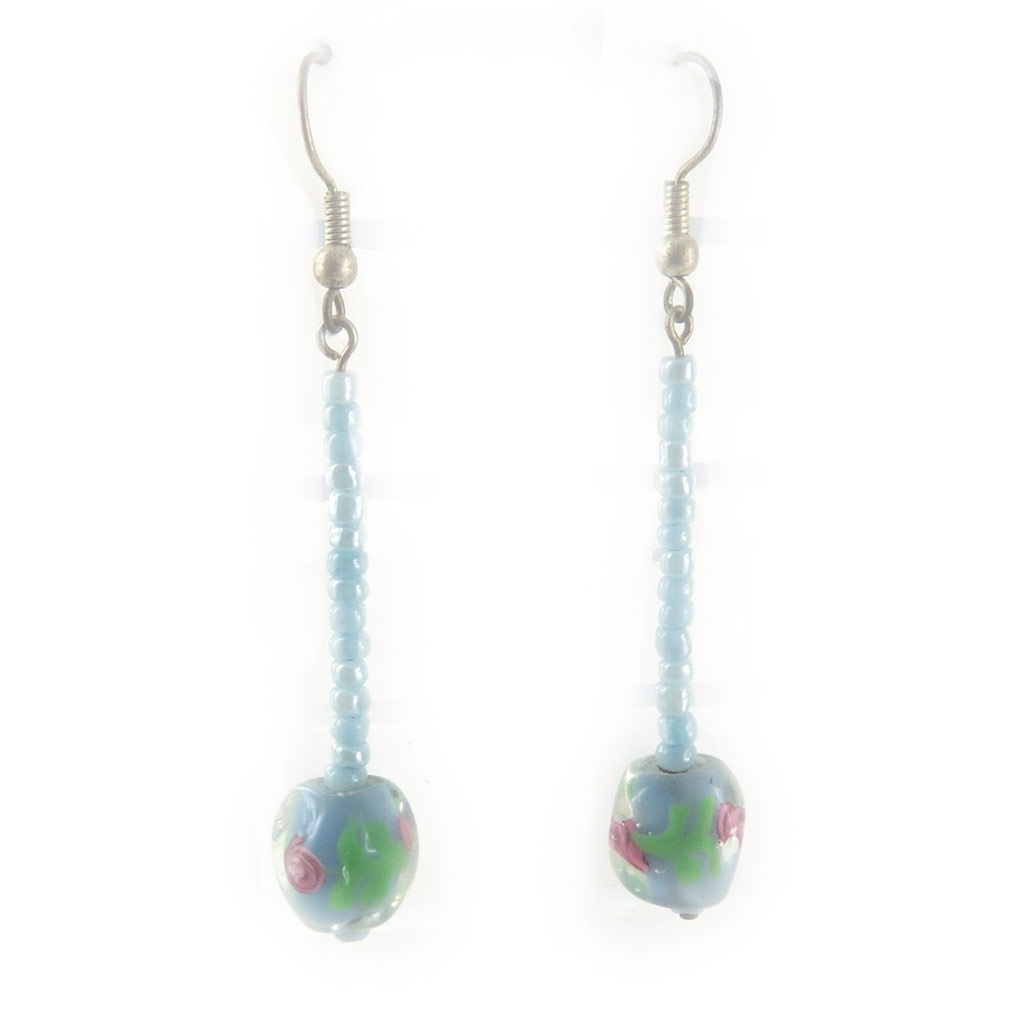 Boucles Créateur \'Gouttes Kianda\' Bleu  - [D1128]