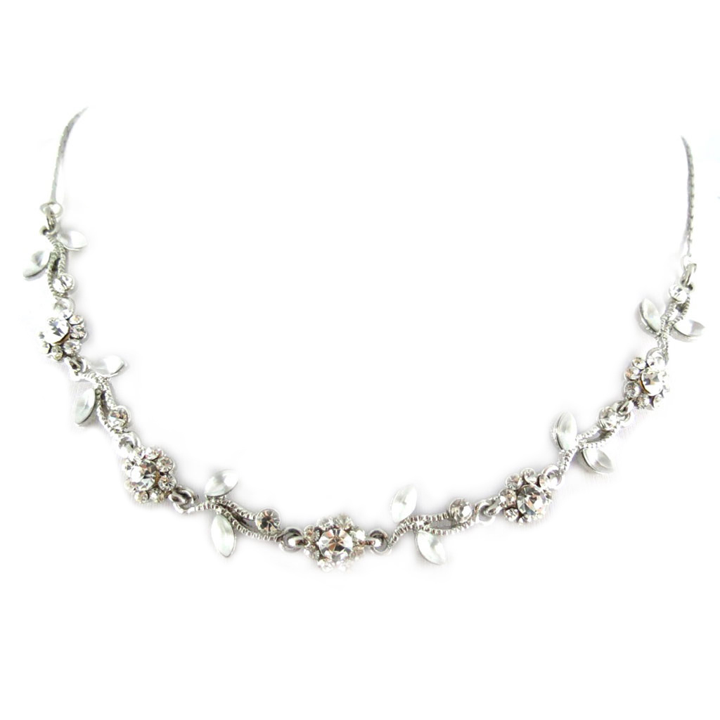 Collier Créateur \'Rosa Romantica\' Blanc  - [D1667]