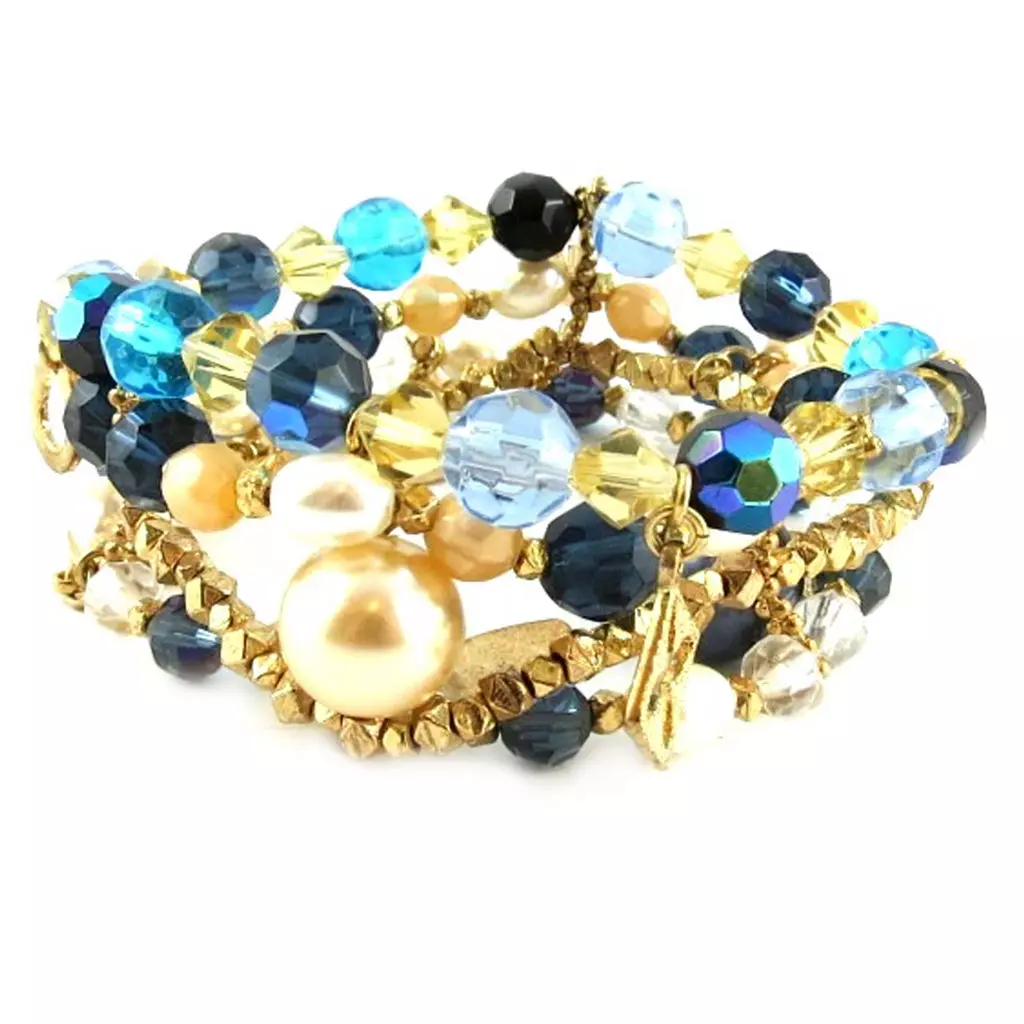les trésors de lily Bracelet Créateur 'Sissi' Bleu [D1710]
