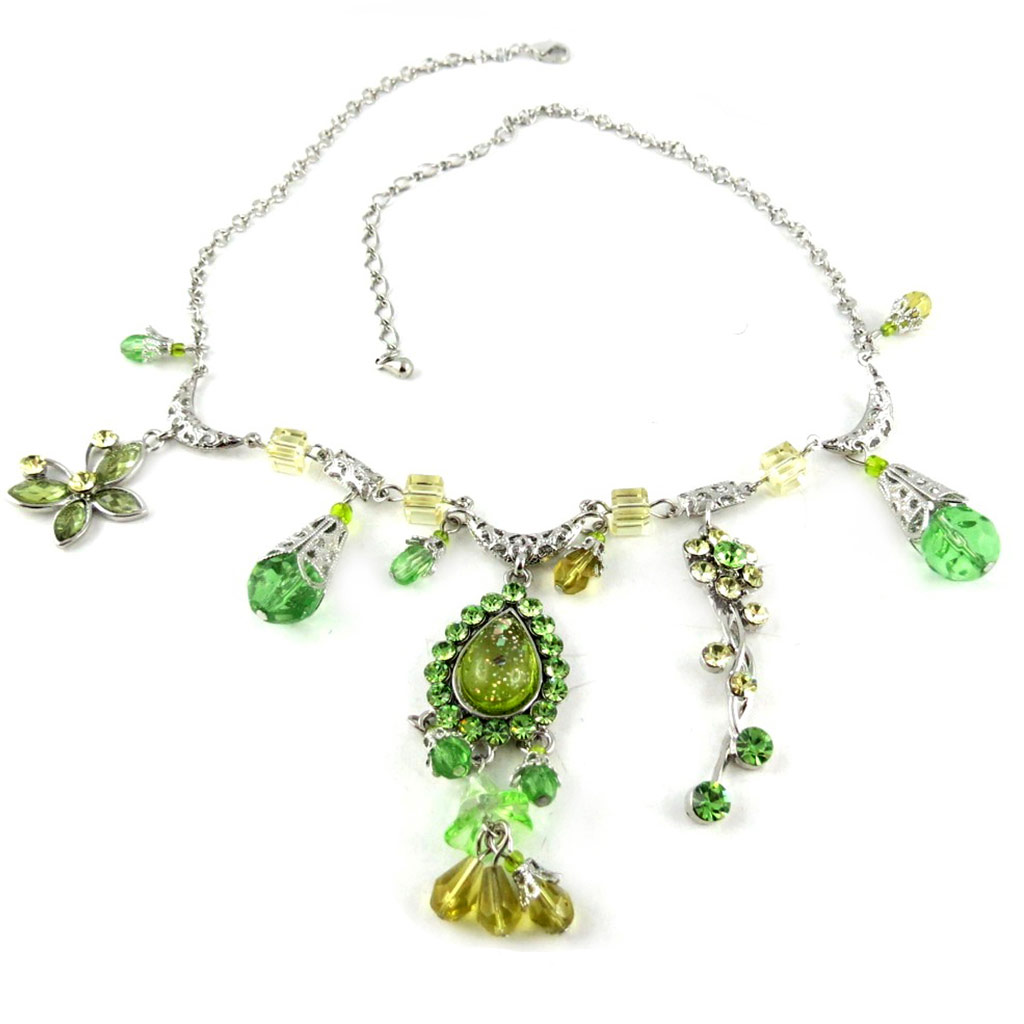 Collier Créateur \'Edwige\' Vert  - [D1759]