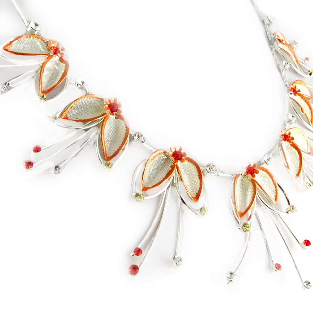 Collier Créateur \'Gala\' Orange  - [D2255]