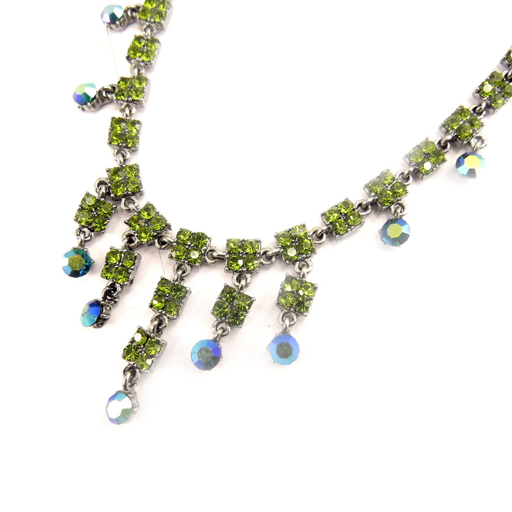 Collier Créateur \'Tatiana\' Vert / Bleu  - [D3512]