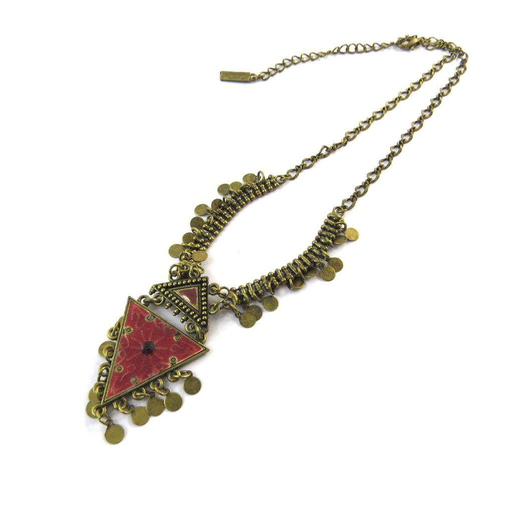 Collier Créateur \'Luxor\' Rouge  - [D3935]