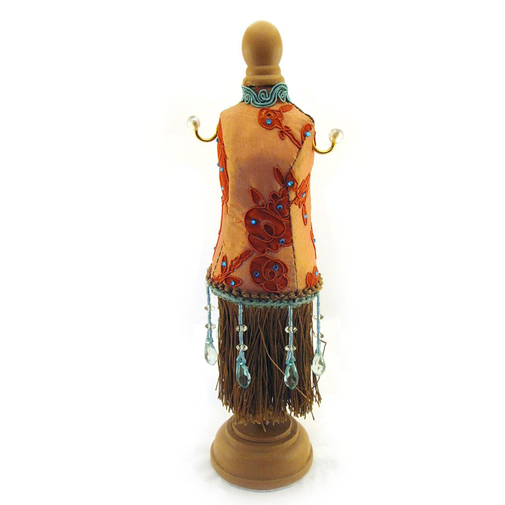 Porte-Colliers \'Lady Shanghai\' Orange Turquoise  - [D4642]
