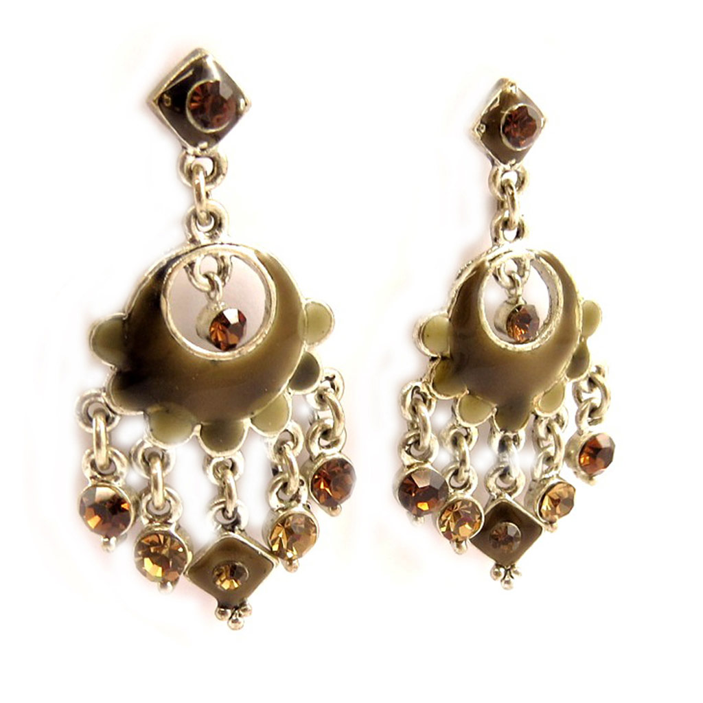 Boucles Créateur \'Aliénor\' Marron  - [D5672]