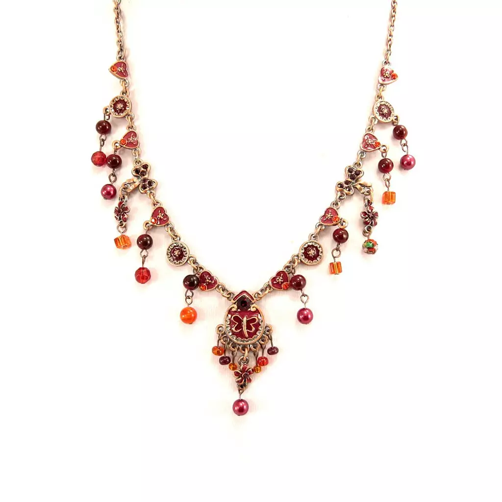 les trésors de lily Collier 'Mulan' Rouge Rose [D6060]