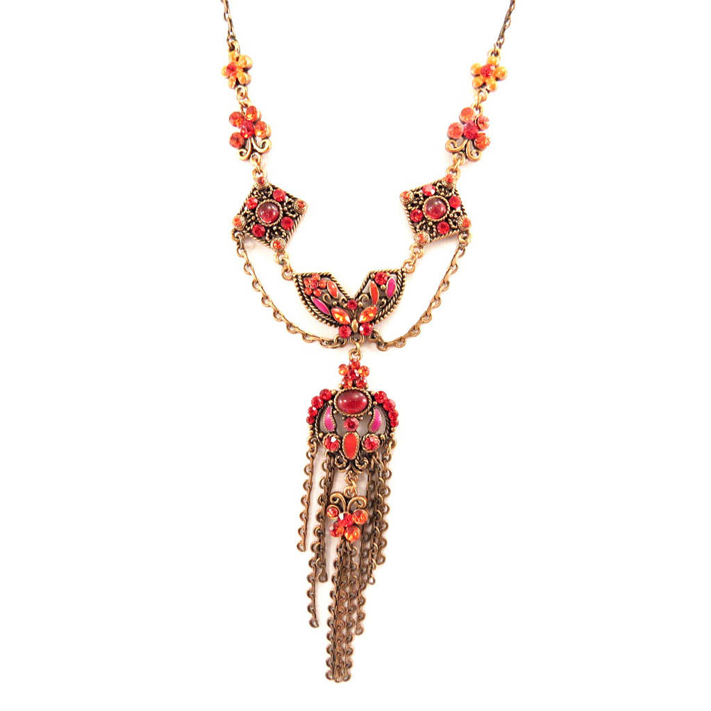 Collier \'Mulan\' Rouge  - [D6061]