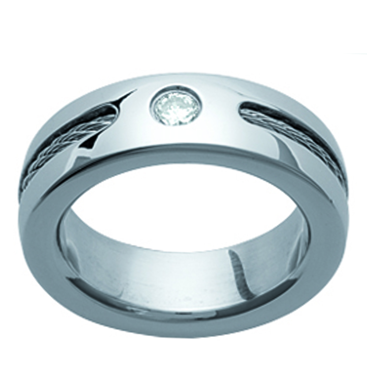 Bague Homme \'Peaceful\' argenté - 6 mm - [D7197]