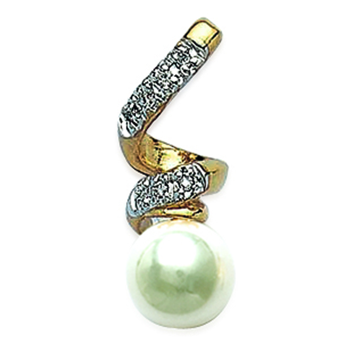 Pendentif Plaqué Or \'Passion\' blanc doré - 23x8 mm - [D8020]