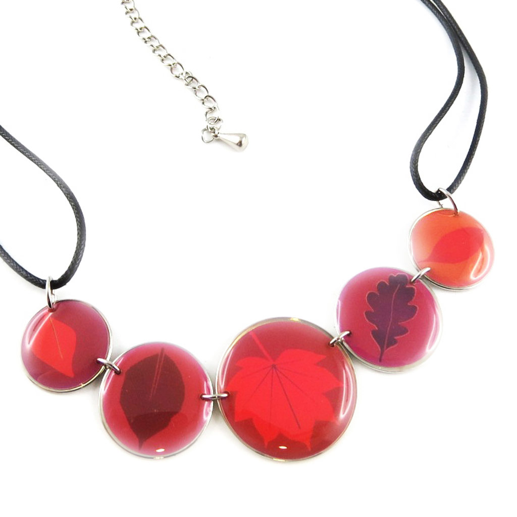Collier Créateur \'Bambou\' Rose Violet  - [D8210]