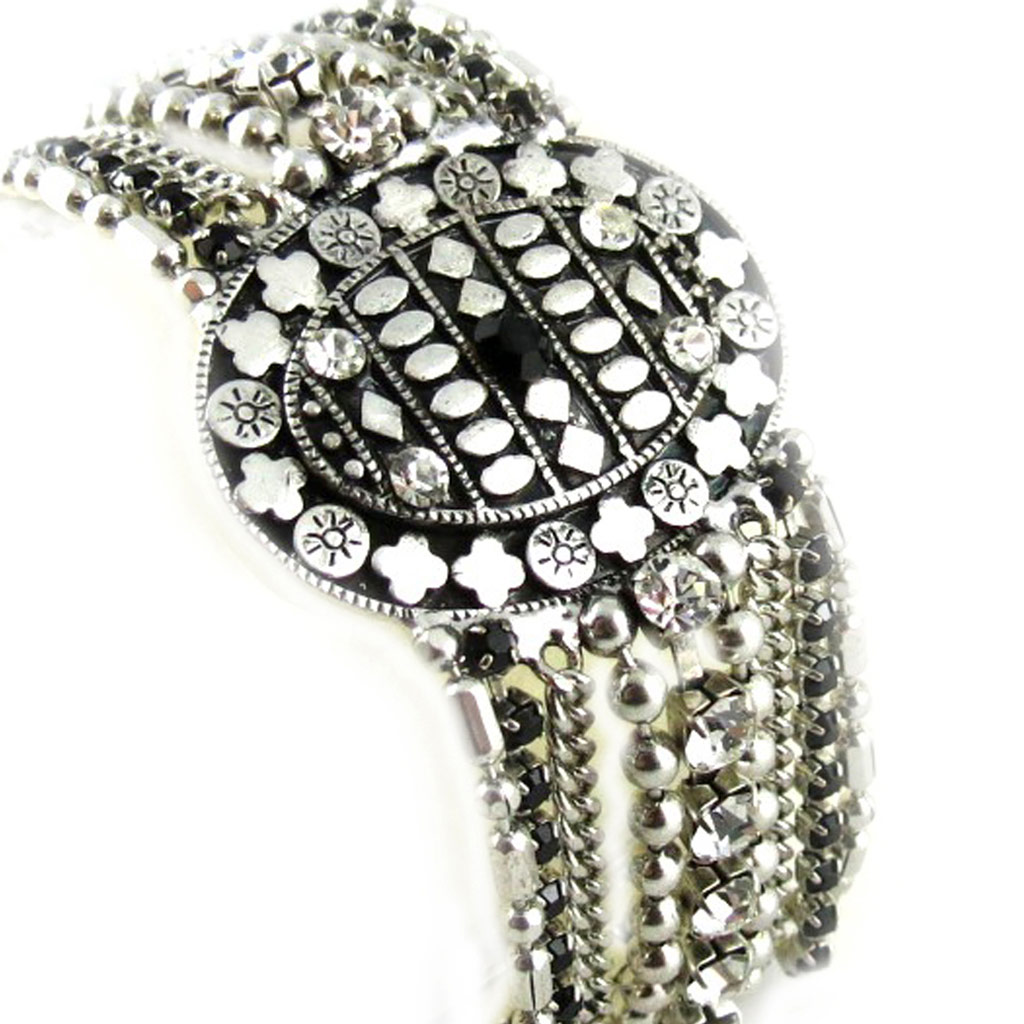 Bracelet Créateur \'Esmeralda\' Noir Blanc  - [D8911]