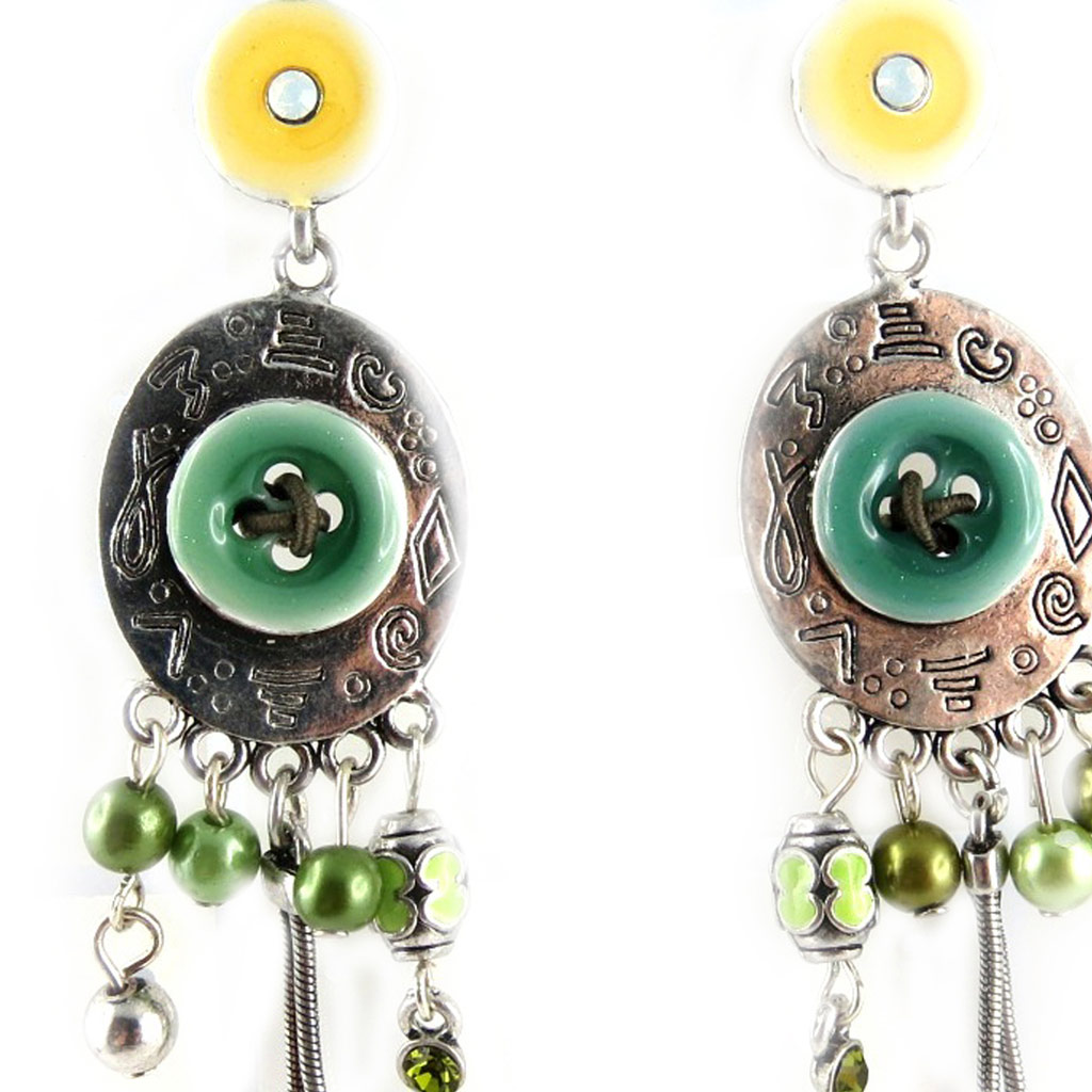 Boucles Créateur \'Couture\' Vert - [D9643]