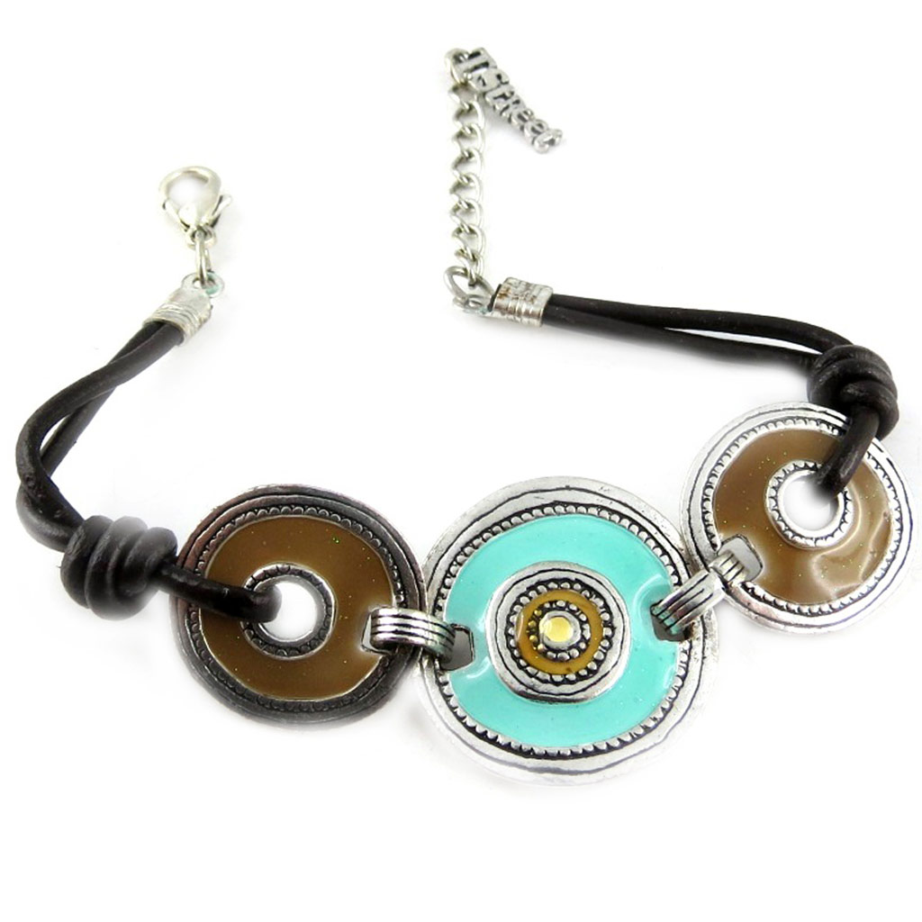 Bracelet Créateur \'Byzance\' Bleu Marron - [D9662]