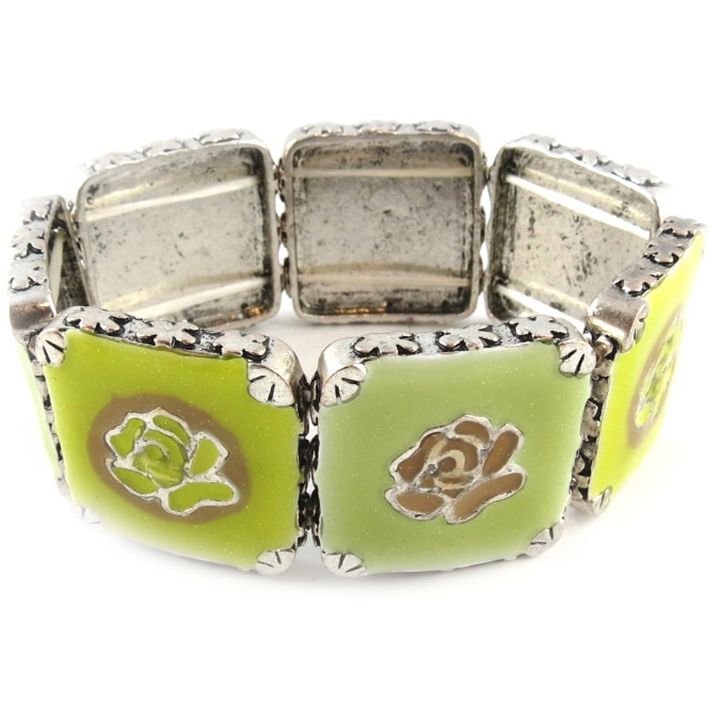 Bracelet Créateur \'Geisha\' Vert Marron  - [E0378]