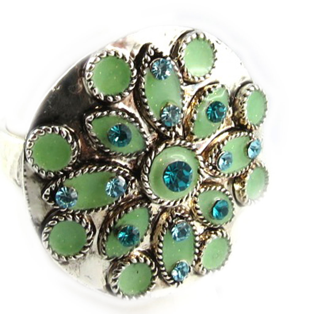 Bague Créateur \'Douchka\' vert  - [E0584]