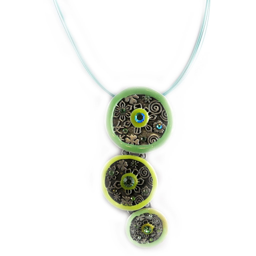 Collier Créateur \'Geisha\' Vert  - [E0673]
