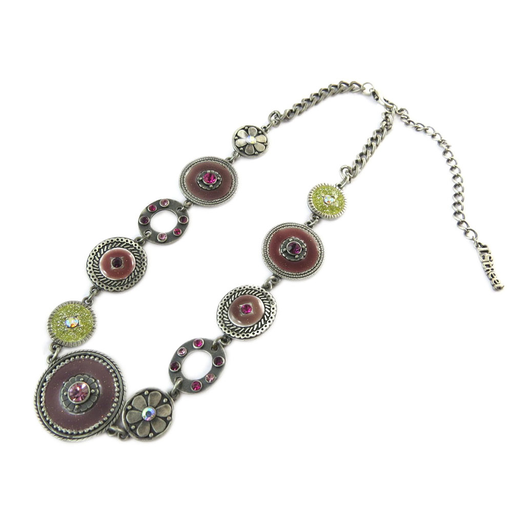 Collier Créateur \'Byzance\' Rose Violet  - [E2548]